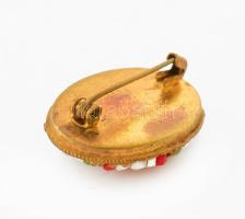 Mikromozaik bross, h: 3 cm