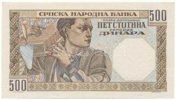 Szerbia / Német megszállás 1941. 500D "D.1342 798" T:AU, sarokhajlás
Serbia / German occu...