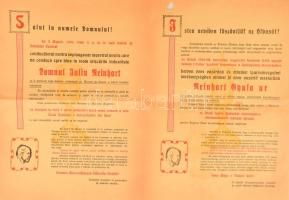 1936 Arad, Reinhart Gyula kézműiparos céh díszmesterré választásról szóló díszes, kétnyelvű hirdetmény. 50x35 cm
