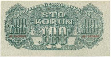 Csehszlovákia 1944. 100K "OE 042666" T:AU,XF Czechoslovakia 1944. 100 Korun "OE 042666" C:AU,XF Krause P#48