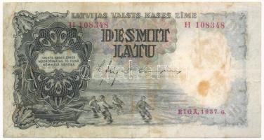 Lettország 1937. 10L T:F Latvia 1937. 10 Latu (2x) C:F Krause P#29