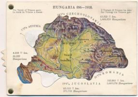 Hungaria 896-1918 - mechanikus térképes irredenta lap / Map of Hungary, Irredenta mechanical postcard. Published by the Hungarian Women's National Association. Fecit: Emich