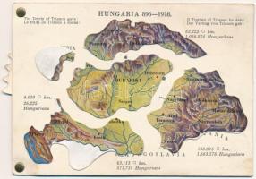 Hungaria 896-1918 - mechanikus térképes irredenta lap / Map of Hungary, Irredenta mechanical postcar...