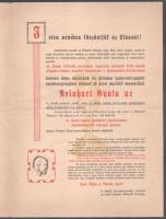1936 Arad, Reinhart Gyula kézműiparos céh díszmesterré választásról szóló díszes, kétnyelvű hirdetmé...