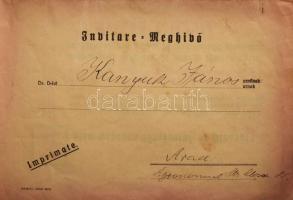 1936 Arad, Reinhart Gyula kézműiparos céh díszmesterré választásról szóló díszes, kétnyelvű hirdetmény. 50x35 cm