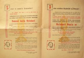 1936 Arad, Reinhart Gyula kézműiparos céh díszmesterré választásról szóló díszes, kétnyelvű hirdetmé...