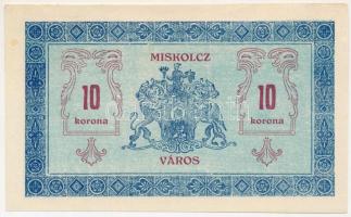 1919. Miskolc 1919.05.14. 10K "Miskolcz város" utalvány-jegye, alacsony "K) 00023" sorszámmal T:AU, kis ragasztónyom Hungary / Miskolc 14.05.1919. 10 Korona "Miskolcz város", with low "K) 00023" serial C:AU, small gluemark