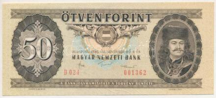 1986. 50Ft "D 024 001362" nyomdai papírráncokkal T:AU Adamo F24