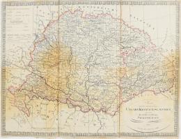 Charte von der Königreichen Ungarn, Kroatien u Slavonien mit dem Grossfürstenthume Siebenbürgen Wien, 1854. Schönberg. Litográfia, vászonra kasírozva. 43x33,5 cm Folttal Ritka
