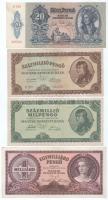1941. 20P + 1946. 100.000.000P + 1.000.000.000P + 100.000.000MP T:XF, F szép papír, folt