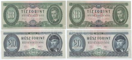1962-1969. 10Ft (2xklf) + 1969-1975. 20Ft (2xklf) + 1980. 50Ft + 1968-1975. 100Ft (2xklf, 3db) T:XF-F szép papír, közte egy VG