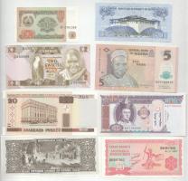 Vegyes, 8db-os külföldi bankjegy tétel, közte Brazília, Burundi, Nigéria, stb. bankjegyek T:AU Mixed, 8pcs foreign banknote lot, including Brasil, Burundi, Nigeria, etc. banknotes C:AU