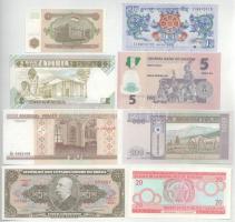Vegyes, 8db-os külföldi bankjegy tétel, közte Brazília, Burundi, Nigéria, stb. bankjegyek T:AU
Mixe...
