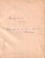 [Kézirat] Nemo írói álnevet használó ismeretlen szerző "Egy leány története" című 141 + 1 oldal terjedelmű életrajzi regényének teljes, publikálatlan kézirata. Kelt: [Budapest], 1926. május 3. Eredeti kézirat, 142 sűrűn teleírt füzetoldalon.  A címlapon: "Egy leány története. Írta: Nemo. Közlése tilos, míg M---r Eugén és X. Ilma húga, a poronty, életben vannak." A bevezető fejezet előtti mottó: "Haj régen volt, azóta már / Fehérbe vonta főm - a tél! / Idők hamvából emlékeimnek / Nyíló virága - sírva kél". A bevezetésből vett stílusmutatvány: "Múlnak az évek! Az életnek legnagyobb kincse - az ifjúságunk - az elröppent. Ráncos arccal, fogatlan szájjal, fehér hajjal, testben elgyöngülve itt állunk már az élet mesgyéjén! 38 évi tényleges állami szolgálat után nyugalomba mentem. Pihenek, semmi dolgom! Hogy az unalmat távol tartsam, rendezgettem régi írásaimat. Azok között találtam egy spárgával átkötött iratcsomót, mely porral volt belepve, időtől megsárgulva, az idők rozsdájától elrongyolva. Kibontom, belenézek, s akkor veszem észre, hogy az iratcsomó tartalmazza M---r Eugén barátom és X. Ilma regényére vonatkozó jegyzeteket. A történet közel ötven éve történt, valóban megtörtént. Oly egyedülálló, páratlan, ritka a maga nemében, hogy valami belső erőtől indíttatva feljegyeztem a történet idején, amint azt saját szememmel láttam, füleimmel hallottam, vagy amint azt Eugén barátom nekem időről időre elmesélte. Elmerengek, eszembe jut a deák korom, annak örömeivel és bajaival. Istenem! hogy eljárt az idő " és szemembe könny tolul. Ezen jegyzetek alapján írom meg az "Egy leány történetét", tanulságul a többi leányoknak és asszonyoknak. Mindjárt itt megjegyzem, hogy M---r Eugén barátomnak nem ez volt a vezeték neve, sőt a kereszt neve sem. A M---r Eugén név a deák életben úgy ragadt hozzá, azt ezután egész deák életén viselte; azt alább el fogom beszélni. M---r Eugén nekem testi-lelki jó barátom volt. A megye székvárosában fekvő főgymnasiumban együtt jártunk iskolába, 1875-ik október 1-től 1883 június 29-ig. I-ső osztálytól - VIII. osztályig, ott is tettünk érettségit; egy osztályban jártunk, 8 éven át egymás mellett egy padban ültünk, már ezen egy körülmény megfejti azt a mély, igaz barátságot, bizalmat, amely minket összekötött, soha el nem hagyott, mely jelenleg is fennáll, mert Eugén is életben van még, és mint magas rangú bíró ment nyugdíjba. Iskolai pályánkon minden szabadidőnket szintén együtt töltöttük, csak hogy egy szobában nem aludtunk. Eugén jó tehetségű, szerény, szelíd természetű, jó tanuló, ösztöndíjas deák volt. Társai szelíd természetéért igen szerették, emellett volt szép érces hangja, mindig jó kedve, és soha sem volt durcás vagy pláne haragos. Atyja a megye székvárosától 14-15 kilométernyire fekvő faluban pap volt; miután saját ingatlanaik [!] is voltak, ennél fogva jómódúak is voltak. Eugén különösen azáltal tűnt ki társai közül, hogy csodálatosan erősen ragyogó szemei voltak. A máshonnan jövő iskolatársak nem győztek betelni szemeinek látásával, sőt még a tanárok is sokszor nézték a szemét, hogy honnan van azokban annyi delejesség. De igazán csak a nőkkel volt megakadva! Majdnem mindég együtt sétáltunk a városban! Midőn már nagyobbacska fiúk voltunk és séta közben összetalálkoztunk mi hölgyekkel, öregekkel és fiatalokkal egyaránt, azon Eugén szemébe tekingettek, sokszor meg is állították! s rendszerint ilyen nyilatkozatok mellett távoztak tőlünk!: "Tüzes szemű legényke!" "Hüh! Olyan szeme van, mint egy ördögnek!", "A hátamon a hideg futott végig, amint a szemébe néztem!", "No ez a valóságban élő ördög". No a hozzánk való kislánykák csak féltek nagyon Eugén szemétől, de csodálatos dolog: nagyon szerettek tőlünk félni, és keresve keresték az alkalmat, hogy az Eugén szemétől megijedjenek. Némelyikük visítva futott el tőle, mások, a vallásosabbak, keresztet vetettek magukra, némelyek azt kiáltották futás közben, hogy "minden jó lélek dicséri az Urat!" De azért csak-csak visszajöttek vele beszélni, hogy újból elfuthassanak. Sőt egy kislány valósággal el is akart ájulni, s ha friss levegőre nem viszik ki, és hideg vizet nem adnak neki inni, talántán valósággal elájult volna." Ismeretlen kilétű szerzőnk emlékezetesen keretezi fikcióját; a címadás után ügyesen elejtett megjegyzéssel fölöttébb botrányos szerelmi történetet sejtet, legemlékezetesebb azonban a megalkotott elbeszélői hang, amely feminin jellege és feminin látószöge ellenére a címszereplő diáktársaként, testi-lelki jó barátjaként alkotja meg magát. Az elbeszélői pozíció eldöntetlensége, illetve a címlapon megszellőztetett botrány lehetősége akkor is kiadatlan szövegünk tovább olvasására késztet, ha kisebb stiláris döccenők is mutatkoznak a fentiekben; élőbeszéd-szerű előadásmódja gördülékenynek mondható; illetve lehetővé teszi, hogy memoárszerű szövegéből az 1880-as évek vidéki iskolai életének szokásrendjéről, értékrendjéről fikciós keretek között számos apróságot megtudjunk. A mű végén nem marad el a figyelmeztetés sem, miszerint X. Ilma élete és sorsa legyen elrettentő példa: szívekkel és érzelmekkel nem illik játszadozni. Szerelmi történetbe ágyazott melodrámánk szövege végig jól olvasható, írásképe tiszta, javítás nyomait alig látni, mindent összevéve kéziratunk a kiadásra szánt szöveg letisztázott változata. Néhány oldalon halvány foltosság, a levelek felső sarkán, szövegtükrön kívül apró foltosság. Korabeli egészvászon kötésben, az első kötéstáblán kitöltetlen címkével.