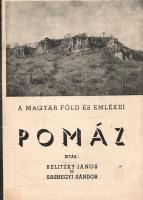 Belitzky János - Sashegyi Sándor:  Pomáz. Pomáz, (1939). (Belitzky-kiadás - Grafika Nyomdavállalat, Újpest). 32 p. Egyetlen kiadás. Oldalszámozáson belül Belitzky János geográfiai ábráival és Sashegyi Sándor felvételeivel. Helytörténeti dolgozatunk Pomáz településének földrajzát és társadalomtörténetét vázolja. Példányunk fűzése meglazult. Fűzve, illusztrált, enyhén foltos kiadói borítóban.