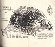 Rowde, P[eter] M[athias]:  Ungarn. Gestern, Heute, Morgen. Budapest, 1939. Verlag Ludwig Kókai (Druckerei des Pester Lloyd). 119 + [1] p. + 12 t. (kétoldalas) + 1 térkép (kihajtható). A Magyarország kulturális és gazdasági teljesítményét méltató kötet képmellékletei a magyar építészeti formakincset méltatják, valamint a magyar puszta és a magyar népviseletek egyedi, megismételhetetlen jellegét körvonalazzák. A szövegközti térképvázlatokon az országcsonkítás részletei. Kötetünk valamennyi kiadása rákerült az Ideiglenes Nemzeti Kormány által 1945-ben betiltott művek jegyzékére. Néhány oldalon apró foltosság. Színes magyar címerrel illusztrált, enyhén foltos kiadói vászonkötésben. Jó példány.