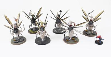 6db Nurgle Plague Drone figura Warhammer 40k illetve Age of Sigmar játékrendszerekhez, festve, több figura sérülésekkel