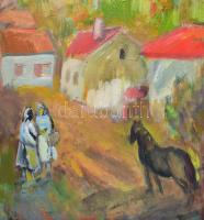 Tallós Ilona (1918-1991): Nógrádverőce (Verőce, Dunakanyar). Olaj, vászon, jelezve balra lent: Talló...