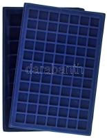 2db éremtartó tálca, 77 férőhellyel (24x24mm) és 40 férőhellyel (34x34mm), használt, de jó állapotban (mindkét tálca külső mérete 33,5x22cm)