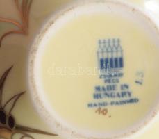 Zsolnay ritka aranykontúrozott virágmintás váza, jelzett, hibátlan, m: 13 cm