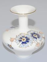 Zsolnay búzavirág mintás váza, jelzett, hibátlan, m: 8,5 cm