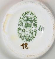 Zsolnay búzavirág mintás váza, jelzett, hibátlan, m: 8,5 cm