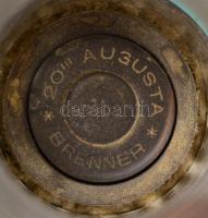 cca 1900 Brenner Austria Petróleumlámpa, opálüveg tartállyal, lapított cilinderrel, m: 40 cm