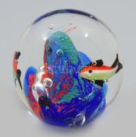 Levélnehezék, úszkáló halak belső színezéssel, m: 5,5 cm