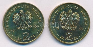Lengyelország 1999. 2Zl Cu-Al-Zn (2xklf: "Juliusz Słowacki halálának 150. évfordulója" + "Fryderyk Chopin halálának 150. évfordulója") T:AU Poland 1999. 2 Złotys Cu-Al-Zn (2xdiff: "150th anniversary of Juliusz Slowacki's death" + "150th anniversary of Fryderyk Chopin's death") C:AU Krause Y#356, Y#365