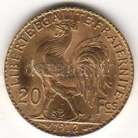 Franciaország 1912 20Fr 6,4516g arany T:2   aranyáron !