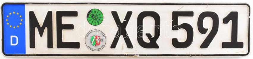 Német fém rendszám, 11x52 cm