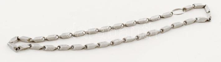 Meandermintás nyaklánc, fém, h: 31 cm