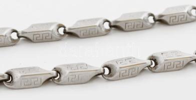 Meandermintás nyaklánc, fém, h: 31 cm