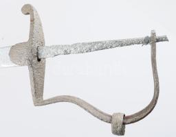 cca 19. század végi kard, közepes állapotban, átfestve, felújítandó állapotban, h: 96 cm