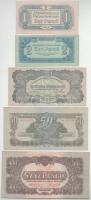 1944. 1P - 100P (5xklf) "A Vöröshadsereg Parancsnoksága" T:F közte szép papír