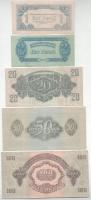 1944. 1P - 100P (5xklf) "A Vöröshadsereg Parancsnoksága" T:F közte szép papír