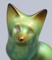 Zsolnay eozin mázas róka, Jelzett, hibátlan 7 cm