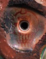 Zsolnay eozin mázas róka, Jelzett, hibátlan 7 cm