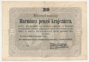 1849. 30kr "Kossuth bankó" T:F Adamo G103