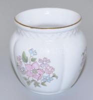 Zsolnay virág mintás mini váza. Kézzel festett, jelzett, hibátlan 6 cm