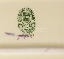 Zsolnay búzavirág mintás süteményes készlet. Kézzel festett, jelzett, tálcán egy repdésvonallal, tel...