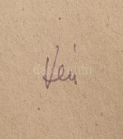 Vén Edit (1937-) Lányok korsóval. Iparművészeti Vállalatos 3 csempéből álló kép, fa keretben, jelzet...