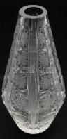 Kristály váza, gazdag mintával, hibátlan, m: 21 cm