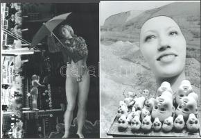 cca 1970 Marcel Bovis (1904-1997) francia fotográfus kollázsai, 2 db modern nagyítás, jelzés nélkül,...