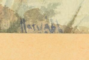 Diósgyőri Horváth jelzéssel: Tabán, Kőműves utca (Lépcső), 1931. Akvarell, papír. Üvegezett fakeretb...