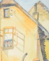 Diósgyőri Horváth jelzéssel: Tabán, Kőműves utca (Lépcső), 1931. Akvarell, papír. Üvegezett fakeretb...