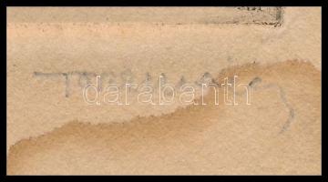 Toroczkai Oszvald (1884-1951): Fürdőző aktok. Rézkarc, papír. Jelzett. Lap széle foltos. 9x9 cm