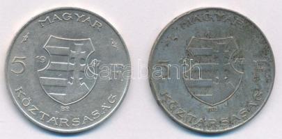 1947. 5Ft Ag "Kossuth" (2x) T:VF,F patina Adamo F8.1