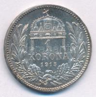 1915KB 1K Ag "Ferenc József" T:AU,XF patina Adamo K5.1