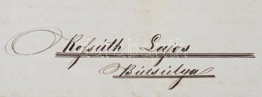 1849 Kossuth Lajos butsúlya c. kézirat, Orsovánál elmondott beszéde lejegyezve 6p